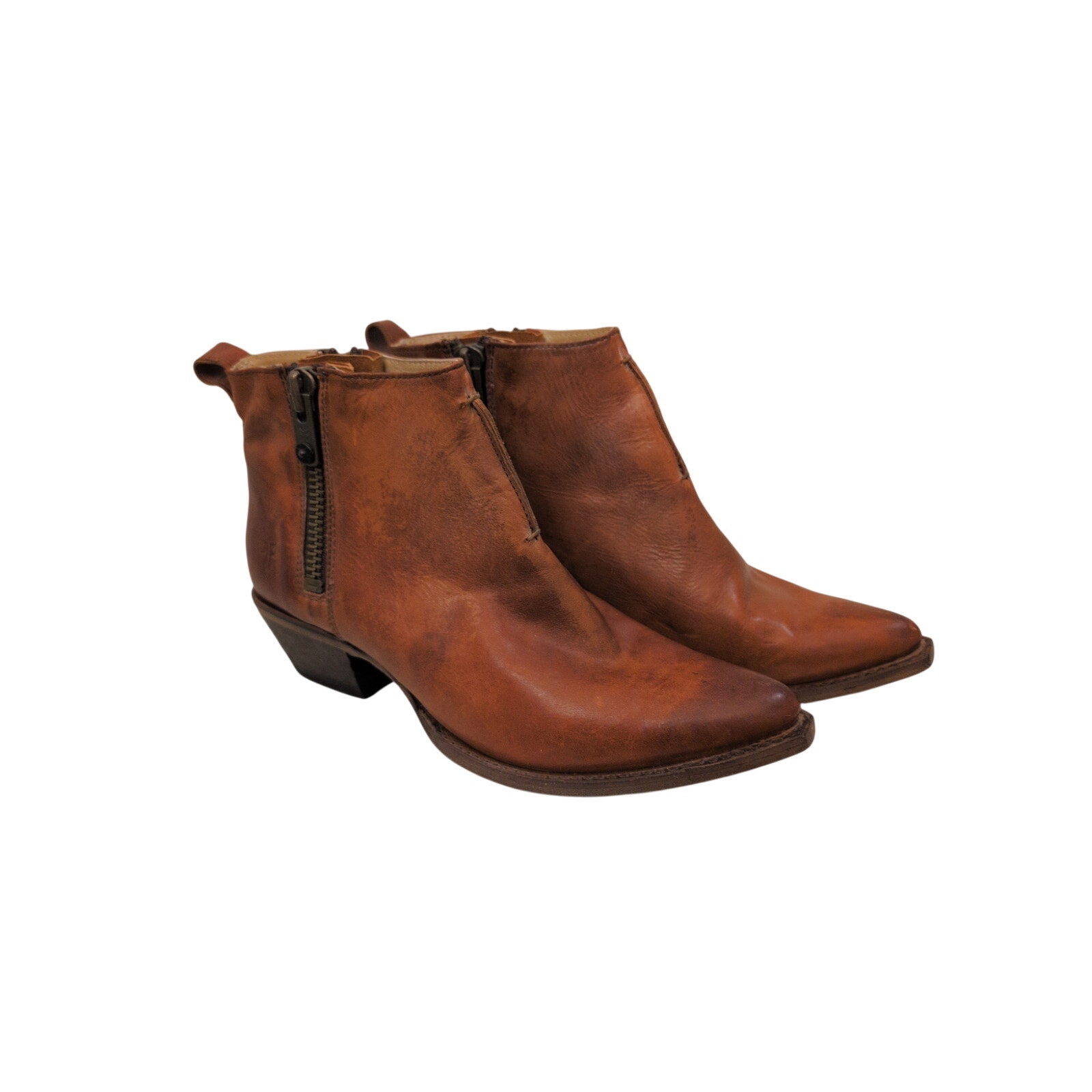 Frye Sacha Moto Shortie Boot In Congnac Size 9.5